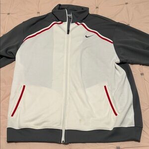 Vintage Y2K Nike Black and White Jacket with Red Accents